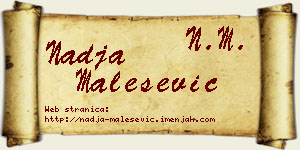 Nadja Malešević vizit kartica